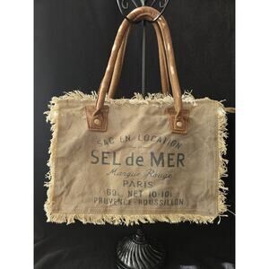 Myra Bags Upcycled Canvas Handbag Sel De Mer Beige Tote Nordstrom 13x10 Fringe